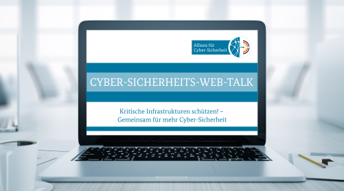 Ein Tablet mit Aufschrift Cyber-Sicherheits-Web-Talk und Logo der ACS, links daneben eine Kaffeetasse, rechts daneben Bleistift (Quelle: 137501661/ Fotolia.com) Ein Tablet mit Aufschrift Cyber-Sicherheits-Web-Talk und Logo der ACS, links daneben eine Kaffeetasse, rechts daneben Bleistift