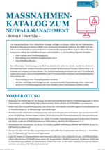 Maßnahmenkatalog zum Notfallmanagement